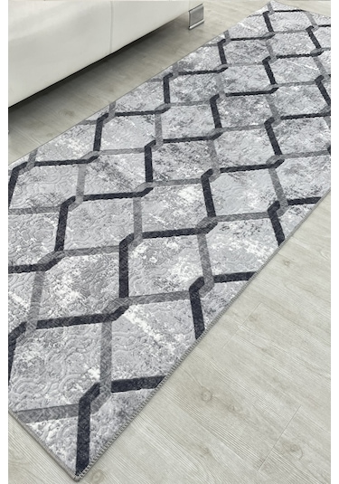 Lüle Halı Kaymaz Taban Yıkanabilir Yolluk Halı Lhsmrt602siy