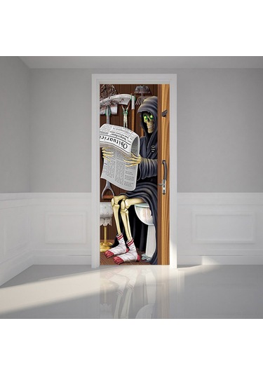 Youmex Halloween Pvc Duvar/door Stickerleri 2 Adet - Korku Atmosferi Oluşturucu, Kolay Uygulama, 200x38.5cm Toplam 77x200cm Diğer