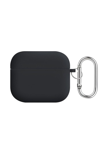 Airpods 3.nesil Uyumlu İçi Kadife Dışı Silinebilir Silikon Özel Kutulu Lansman Kulaklık Kılıfı Siyah Diğer