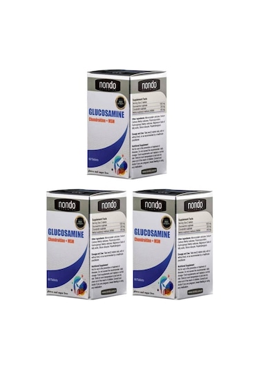 Nondo Glucosamine Chondroitine Msm 60 Tablet Glikozamin 3 Adet