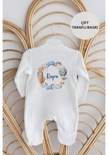 Lilabio %100 Organik Isme Özel Isimli 10lu Hastane Çıkışı Balon Ekru