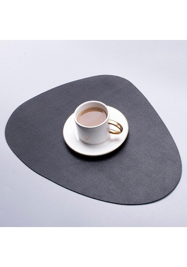 Siyah 2/6 Adet Pu Deri Masa Mat Placemats Masa İçin Su Geçirmez Kaymaz Masa Peçetesi Yemekleri Sofra Takımı Mutfak Aksesuarları 2pcs Siyah