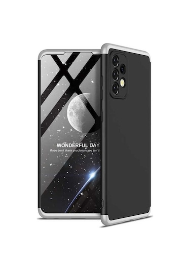 Galaxy Uyumlu A52 Kılıf Zore Ays Kapak Siyah-Gri