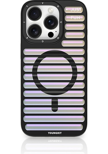 İphone Uyumlu 16 Pro Kılıf Magsafe Şarj Özellikli Youngkit Geek Serisi Kapak Siyah