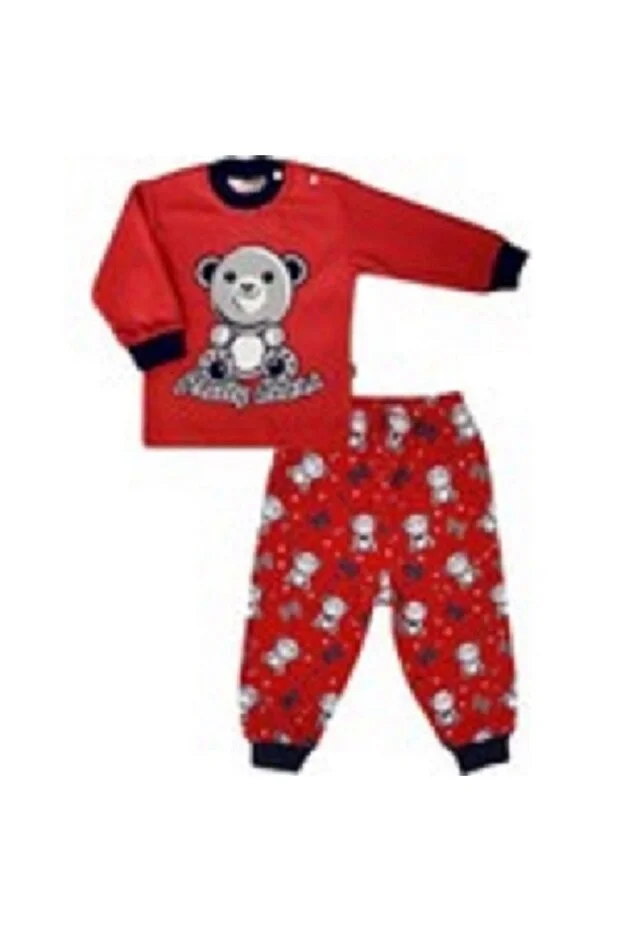 Veraye Socks Panda Baskılı Erkek Bebek Takımı Kırmızı