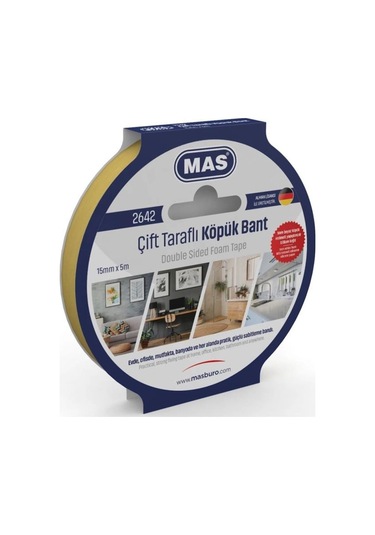 Mas 2642 Çift Traflı Köpük Bant 15mm 5m