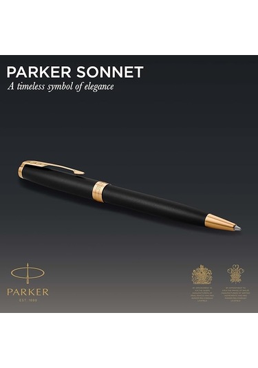 Parker Sonnet Lake Mat Siyah Gt Tükenmez Kalem Siyah