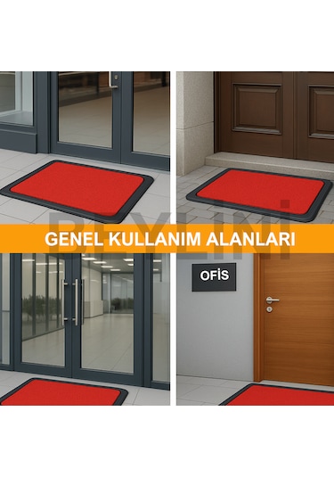 Dezenfektan Hijyen Paspası Dış Kapı Ofis Apartman Halısı Kırmızı