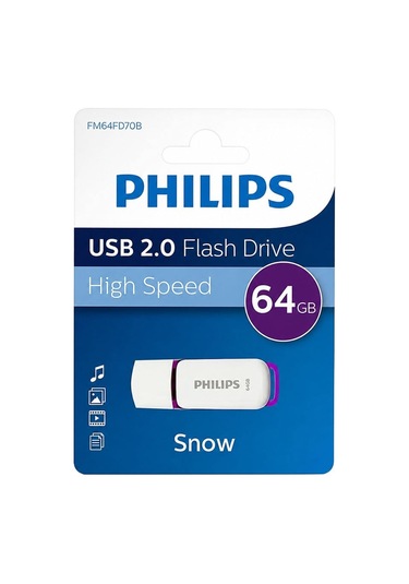 Philips Fm64fd70b/00 Snow Mor/beyaz 64 Gb Usb 2.0 Flash Bellek
