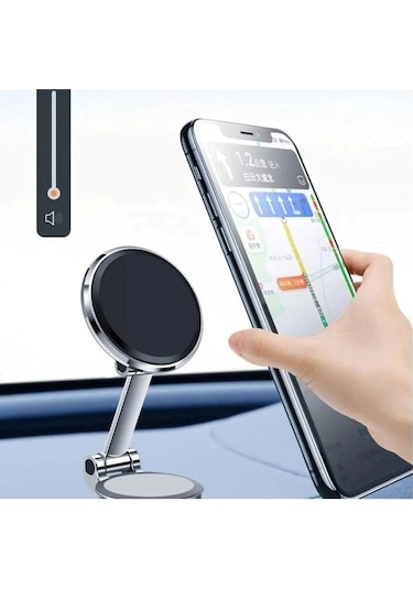 Acl T-93 Gösterge P. İçin,mıknatıslı, Çinko Metalli, Araç İçi Telefon Tutucu Siyah - Siyah