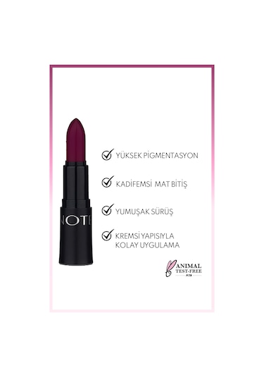 Note Cosmetique Mattemoist Lipstick Mat Bitişli Ruj 308 Brand - Koyu Mor