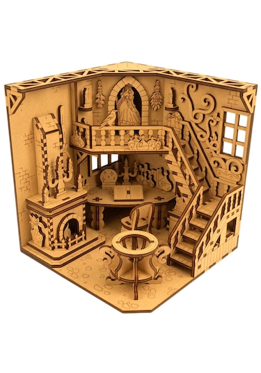 Peri Evi Ahşap Maket Seti Dıy Miniatür Büyülü Peri Evi Peri Led Hediye 3d Puzzle