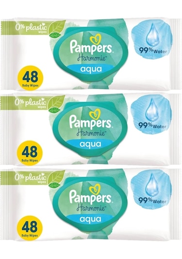 Prima Pampers Harmonie Islak Havlu Mendil Aqua Pure 48 Yaprak 3'lü
