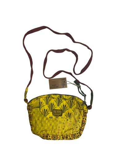 Vintage Salaş Renkli Küçük Boy Uzun Askılı Günlük Çapraz Postacı Omuz Çantası 22 Cm X 15 Cm Sarı