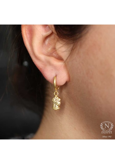 925 Ayar Gümüş Elizabeth Küpe Sarı