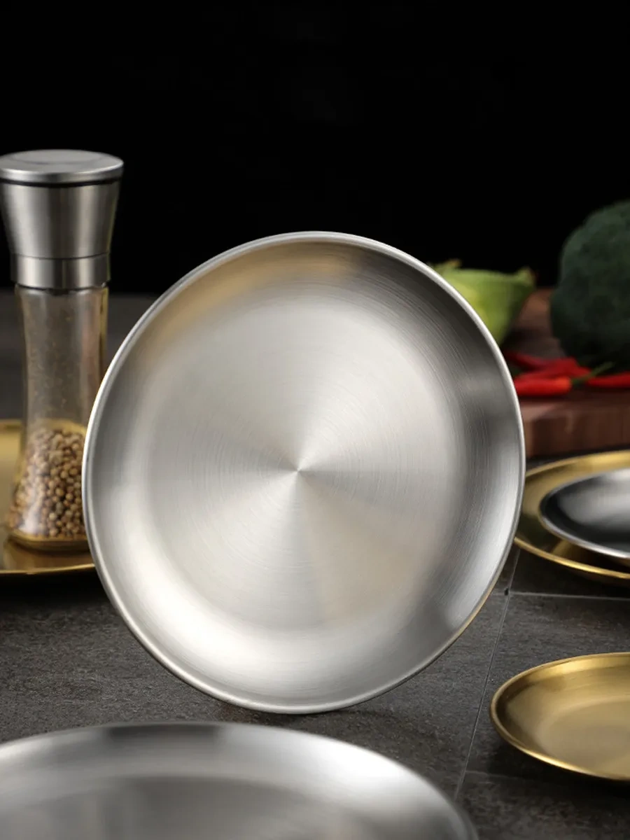 Lunext Yuvarlak Metal Servis Tepsisi Tabak 345700360 Gri