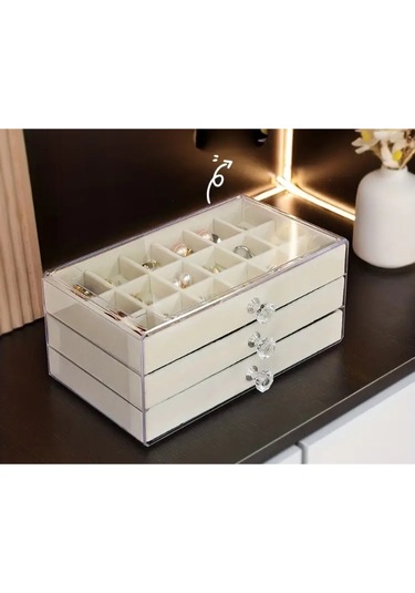 Larimar Üç Katlı Takı Organizeri - 9011599176695lmr Çok Renkli