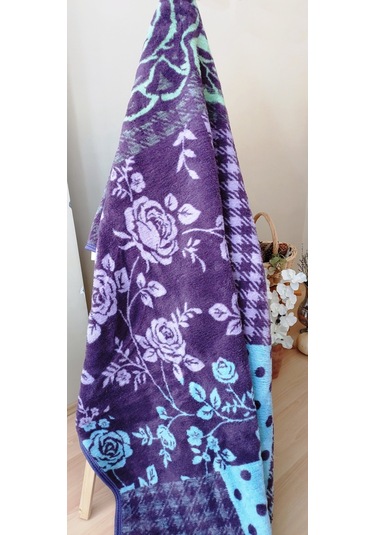 Algelsineve Rosenim Mor Peluş Akrilik Çift Kişilik Uşak Battaniye Mor