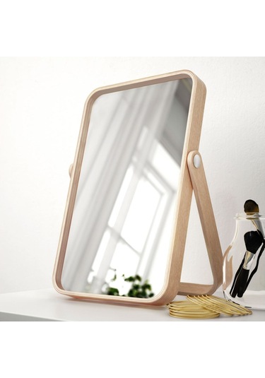 Masa Aynası, Dişbudak, 27x40 Cm Açık Ceviz