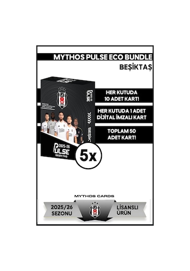 Eco Bundle - Beşiktaş - Pulse Futbolcu Kartları 2025/26 - 5 Paket