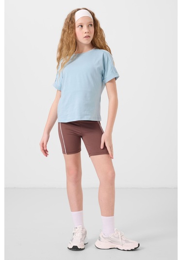 Tommylife Kahverengi Esnek Standart Fit Basic Performans Kız Çocuk Tayt - 75189 Kahverengi