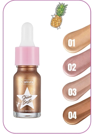 Callista Shine Bestie Highlighter Işıltılı Likit Aydınlatıcı - 04 Sunset Pixie