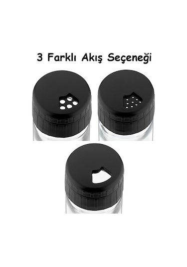 Lima 3lü Tuzluk Biberlik Seti Ahşap Stantlı 3lü Baharatlık Siyah Kapak Siyah