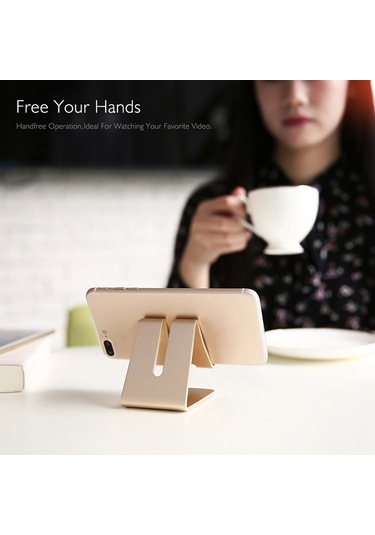 Kosona Alüminyum Masaüstü Telefon/tablet Tutucu - Dikdörtgen Tasarım, Kaymazsız Tabanca, Şarj Delikli, Hafif Ve Taşınabilir - Gümüş Renk GÜMÜŞ