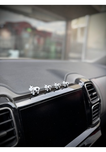 4 Parça Sevimli İnek Ailesi Dikiz Aynası Süsü - İnek Ayna Süsü Araba Süsü Torpido Süsü Oto Aksesuar