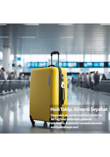 Buff Tagsafe Rope Steel Taşınabilir Anahtarlık Airtag Kılıf Black