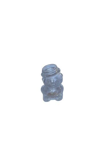 Ayı Cam Şişe - Mantar Tıpalı Ayı Şeklinde Cam Şişe - 35 Ml 3 Adet