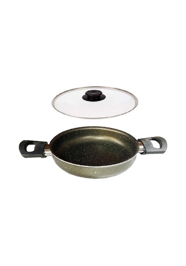 Mehtap Granit Sahan 22 Cm Cam Kapaklı Gri