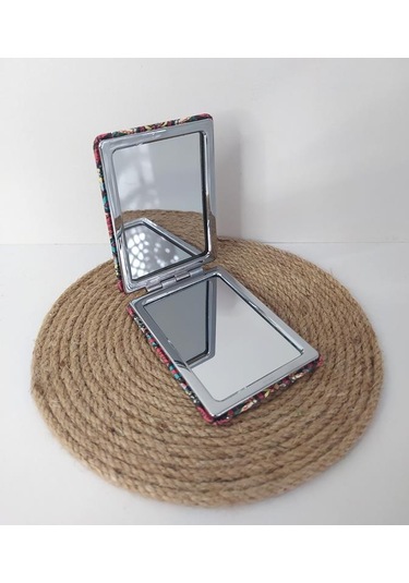 Ayna Cep Çanta Seyehat Aynası Sulu Pullu Makyaj Kozmetik Büyüteç Kompakt Çok Renkli