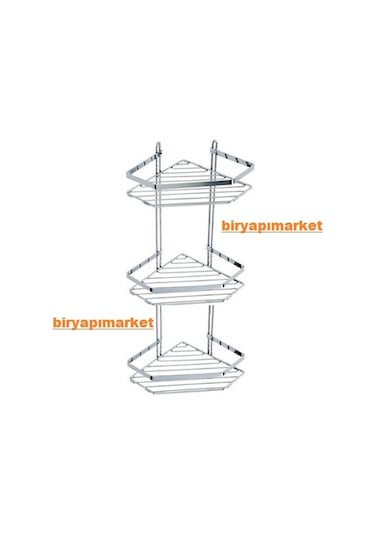 Lider Üçlü Köşelik Banyo Için Şampuanlık L4242 Krom