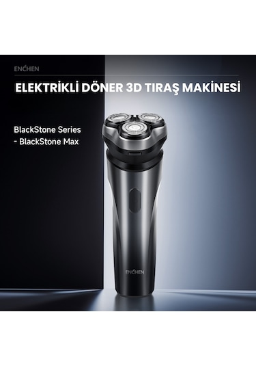 Enchen Blackstone Max Siyah Çift Yönlü Kavisli Bıçaklı Şarjlı Islak-kuru Tıraş Makinesi