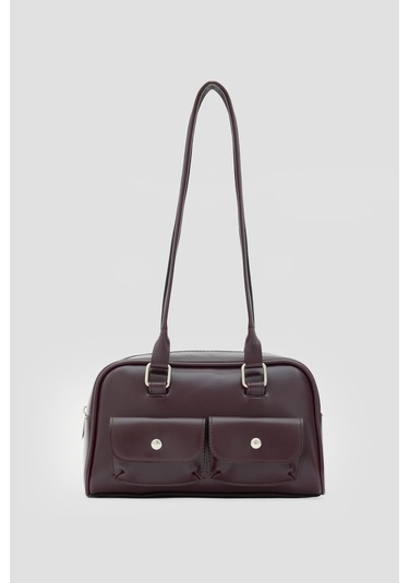 Rhan Retro Baget Çantası Bordo Bordo