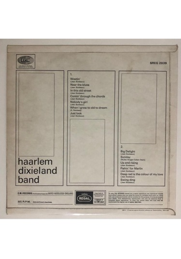 Haarlem Dixieland Band Lp Plak Orjinal Ingiltere Baskı