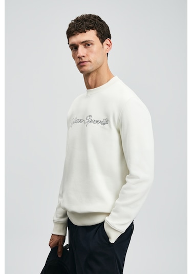 Lufian Loved Erkek Sweatshirt Kırık Beyaz Kırık Beyaz 112030170100510 Beyaz