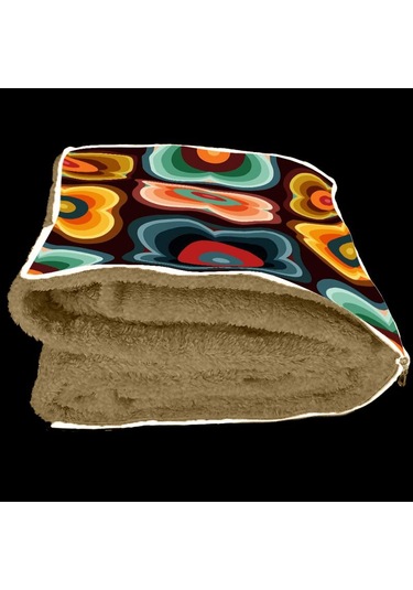 Etnik Desenli Opsiyonel Battaniyeli Hediye Yastık 38x38cm Hediye Paketi-Hediye Paketi