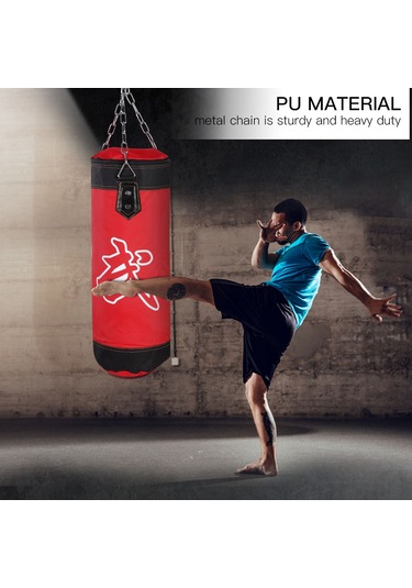 Moveevo Yeşil 80cm Boş Muay Thai Sandbagı - Oxford Kumaş, Darbe Emici, Metal Zincir Ve Güven Kanca İle Asılı Dövüş Torbası Yeşil