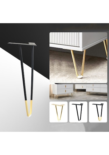 Sones Lh-s0006 Metal Mobilya Destek Ayakları, Yükseklik: 25cm Siyah Altın
