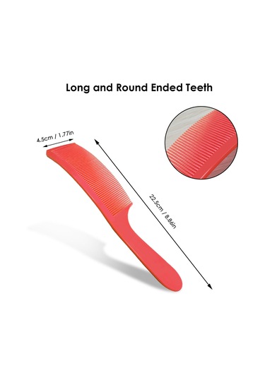 Suntek Berber Stilisti Kavisli Şekillendirme Tarak Kırmızı