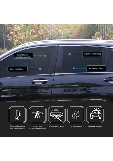 Springsun 2 Adet Esnek Araba Cam Güneşlik Perdesi - Sivrisinek Ve Güneşten Koruma, Kolay Kurulum, 125x50cm