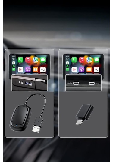Torima X8 Mini Kablosuz Carplay Usb Ve Type-c Uyumlu Araç Multimedya Dönüştürücü Adaptörü