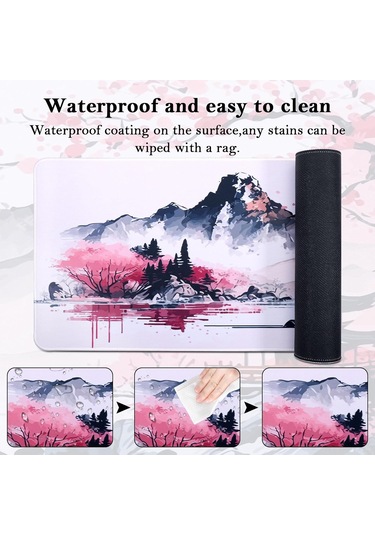 Reedark 80x30cm Büyük Oyuncu Fare垫i - Su Geçirmez, Kaymazsız Lastik Tabanlı, Ofis Ve Ev Kullanıma Uygun, Çift Dikişli Kenar Tasarımı