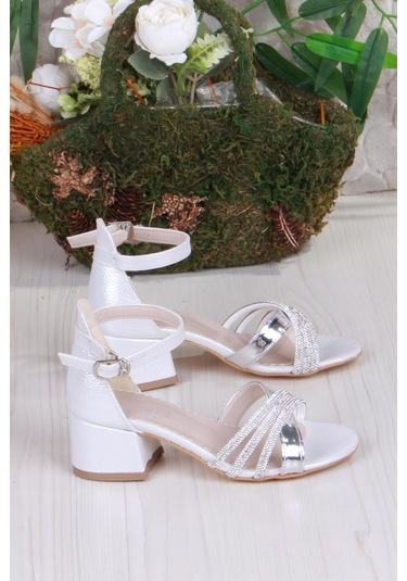 Fort 352091 Taşlı Detaylı Topuklu Kız Çocuk Abiye Ayakkabı Siyah