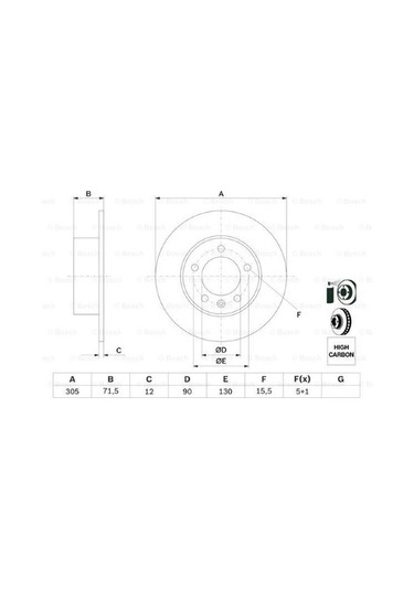 Renault Master 3 2.3dci 2010-2018 Bosch Arka Disk 305mm 2 Adet
