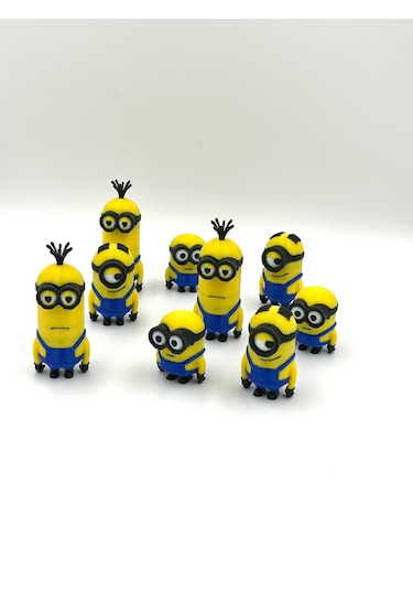 9' Lu Minions 3d Baskı Figür Seti Dekoratif Koleksiyon Oyuncakları Minions