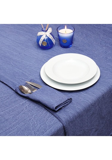 Taşlanmış Indigo Denim Pamuk Runner Mavi