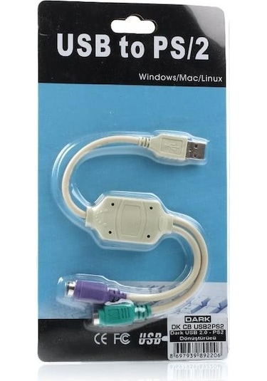 Dark Usb 2.0 - Ps/2 Dönüştürücü (Dk-Cb-Usb2Ps2)